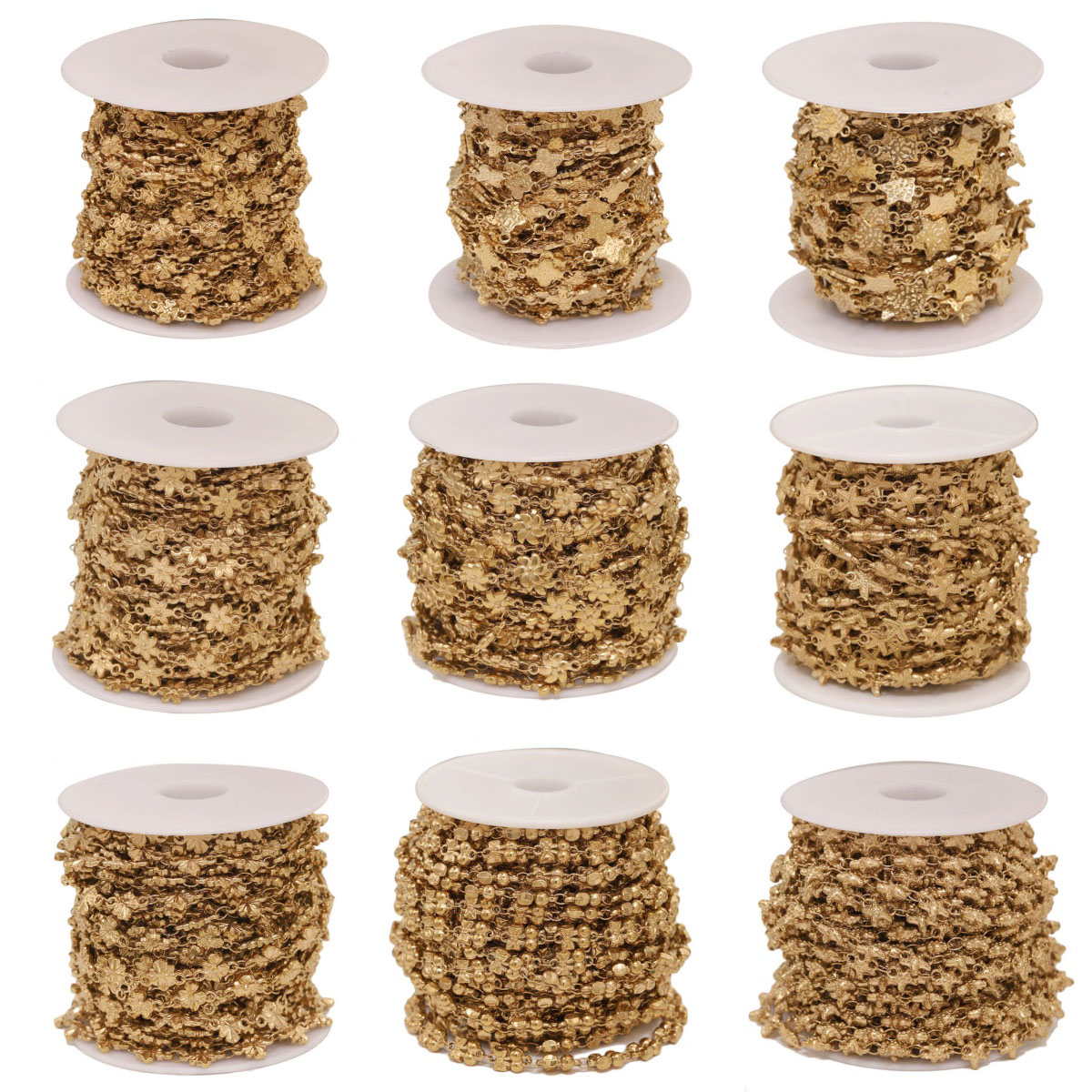 Body Jewelry Bulk - 1Meter Stainless Steel Flower Star Link