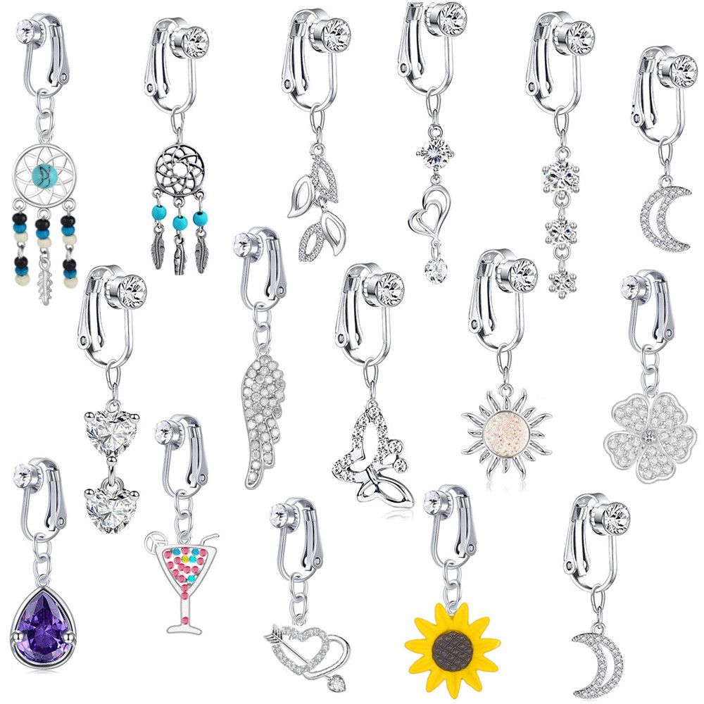 Body Jewelry Belly Button Rings - Faux Fake Belly Butterfly Fake Belly