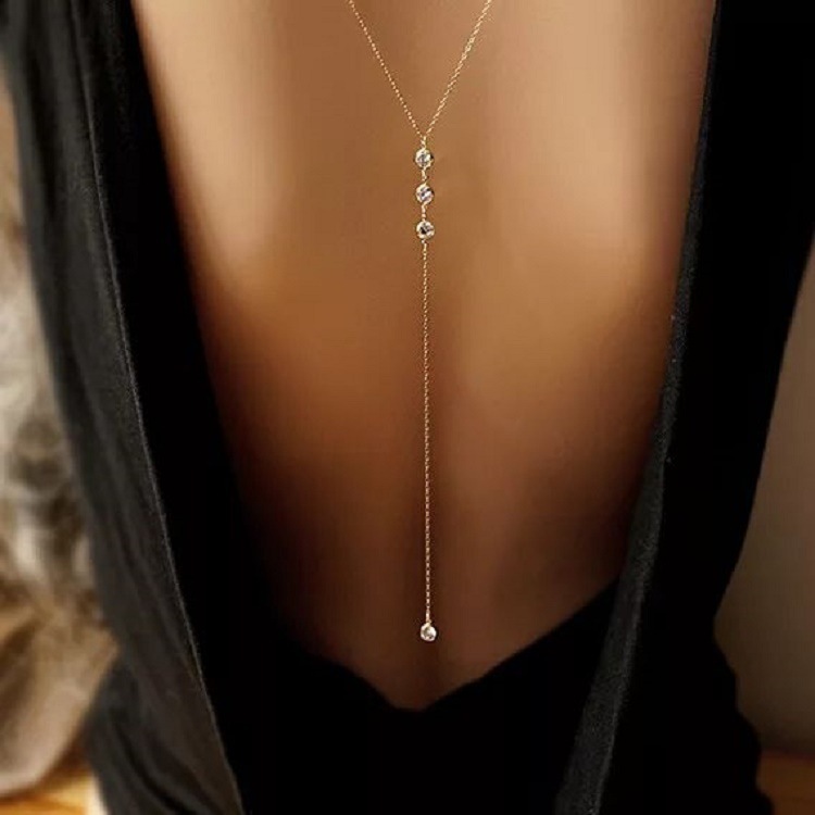 Body Jewelry Bulk - New Rhinestone Sexy Women's Back Chain
