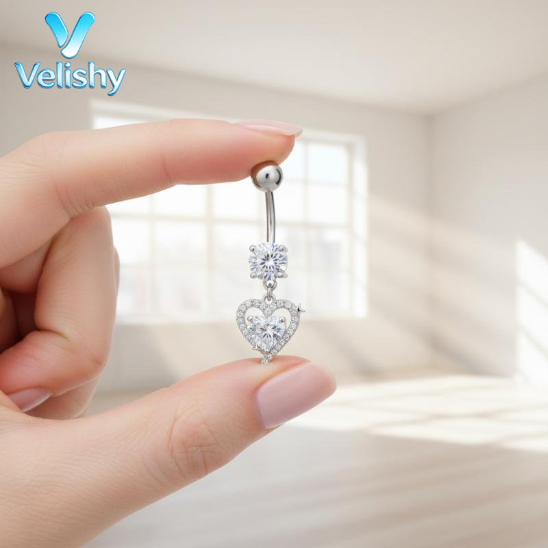 Body Jewelry Belly Button Rings - Surgical Steel Dangle Belly Button Ring