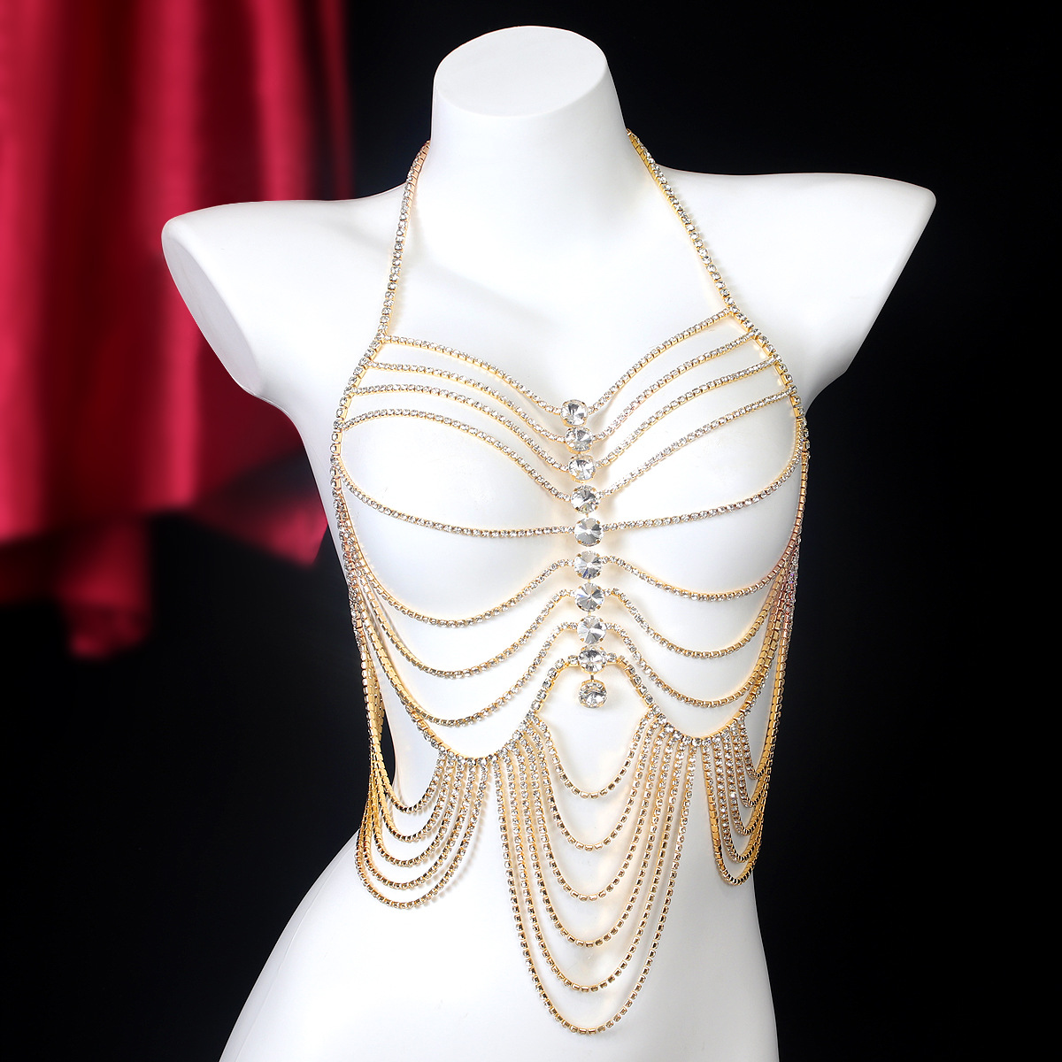 Body Jewelry Rhinestone - Luxurious Stripe Tassels Retro Style Rhinestone
