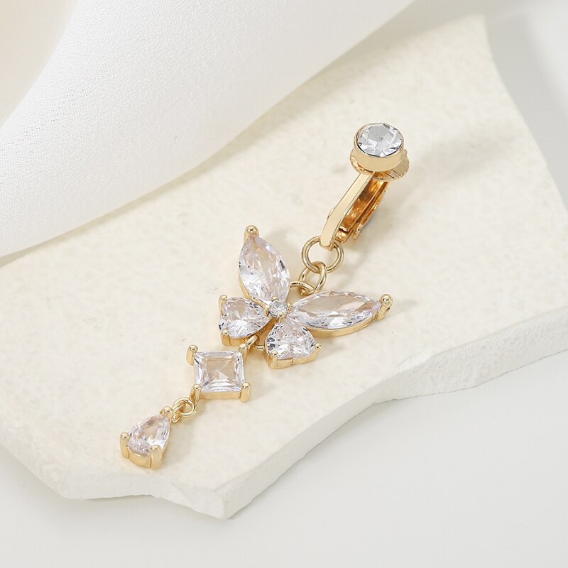 Body Jewelry Belly Button Rings - Clip On Belly Button Ring Butterfly
