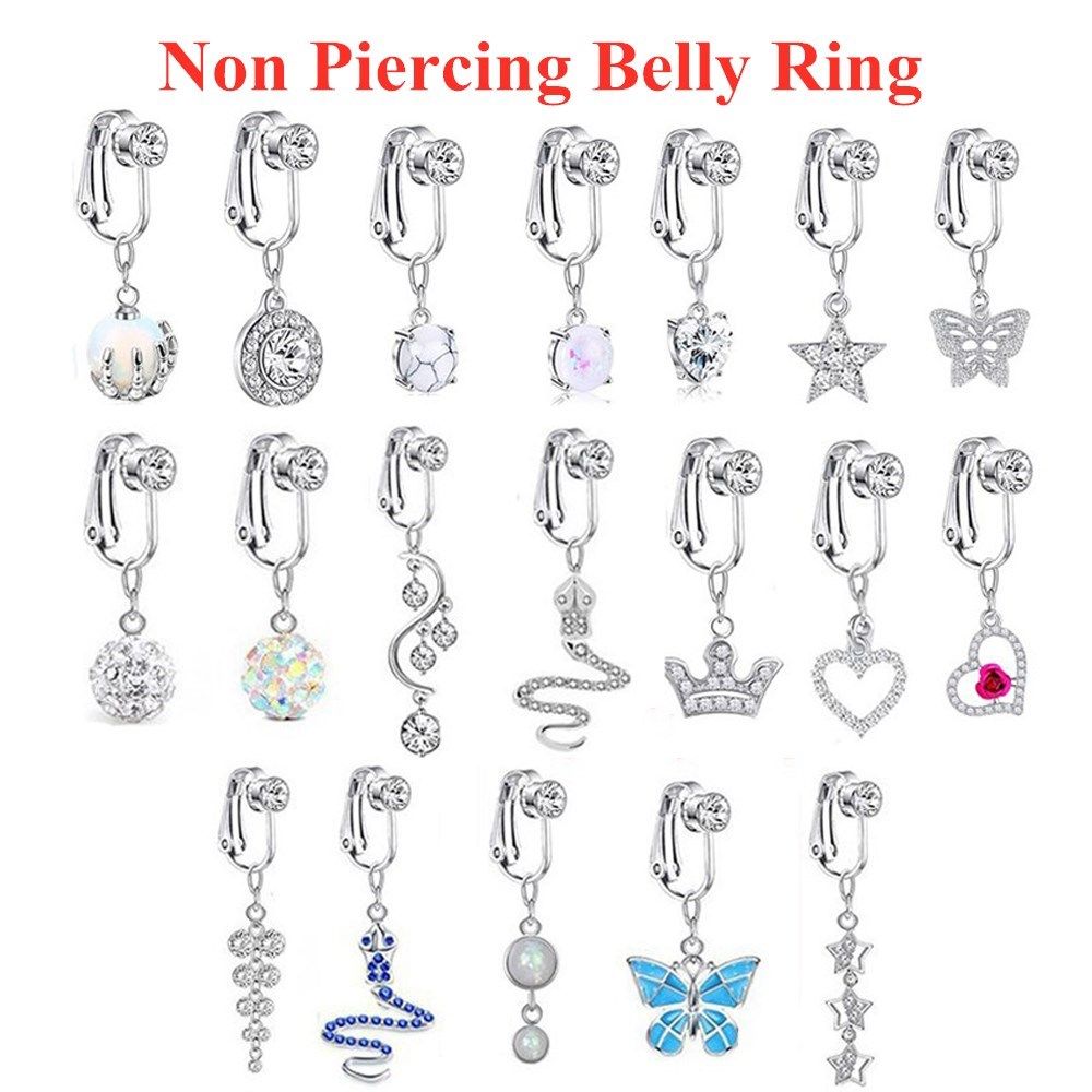 Body Jewelry Belly Button Rings - Beach Accessories Non Piercing Clip On