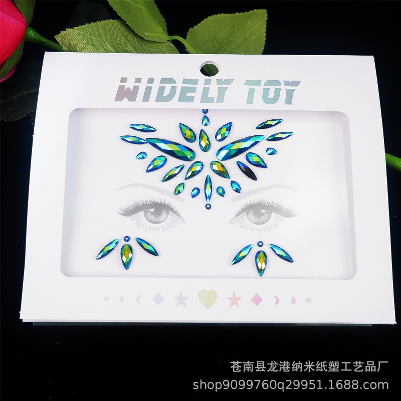 Body Jewelry Stickers - Sparkling Acrylic Rhinestone Face Stickers Waterproof