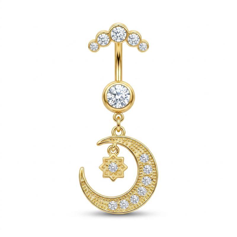 5 Pcs Fashion Rhinestones Bell - Body Jewelry Belly Button Rings recension och pris