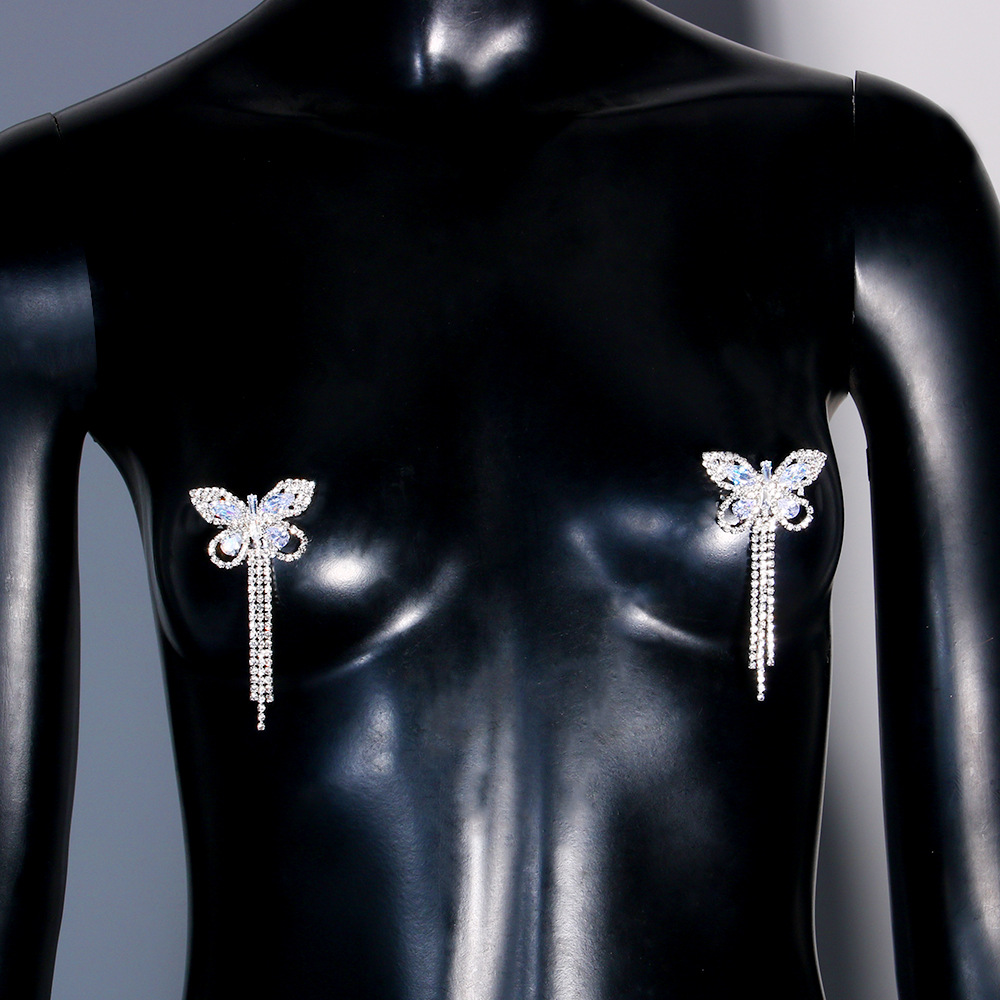 Sexy Rhinestone Butterfly Tass - Body Jewelry Stickers recension och pris