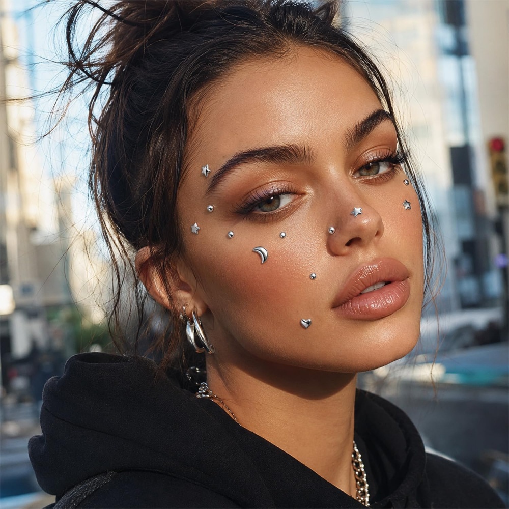 Fake Piercings Balls Stick on  - Body Jewelry Labret recension och pris