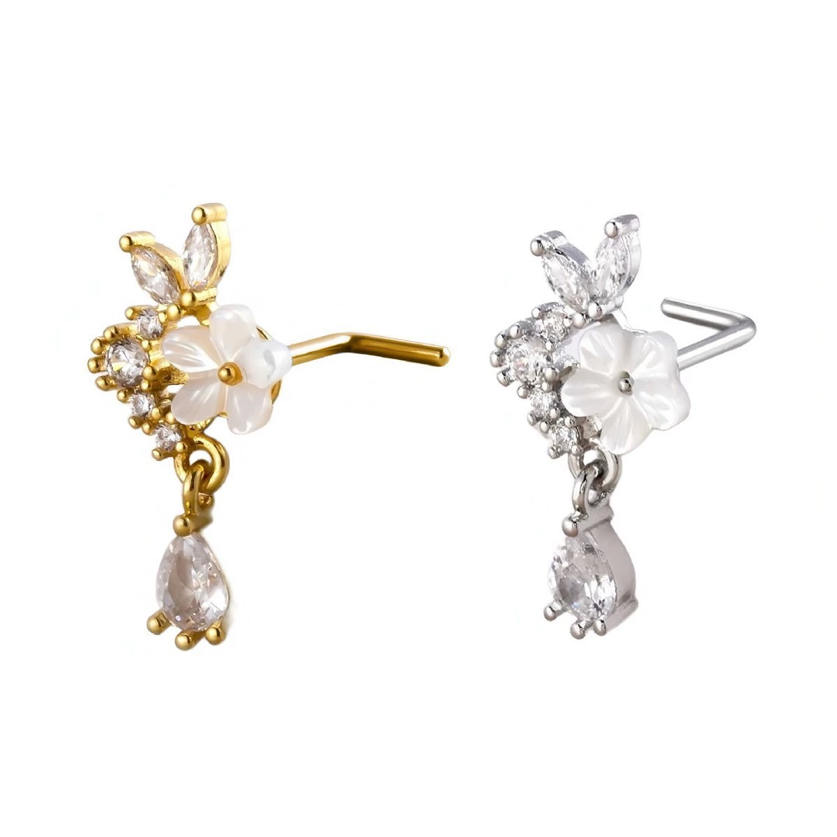 Gold Flower Nose Ring with Dan - Body Jewelry Nose Ring recension och pris