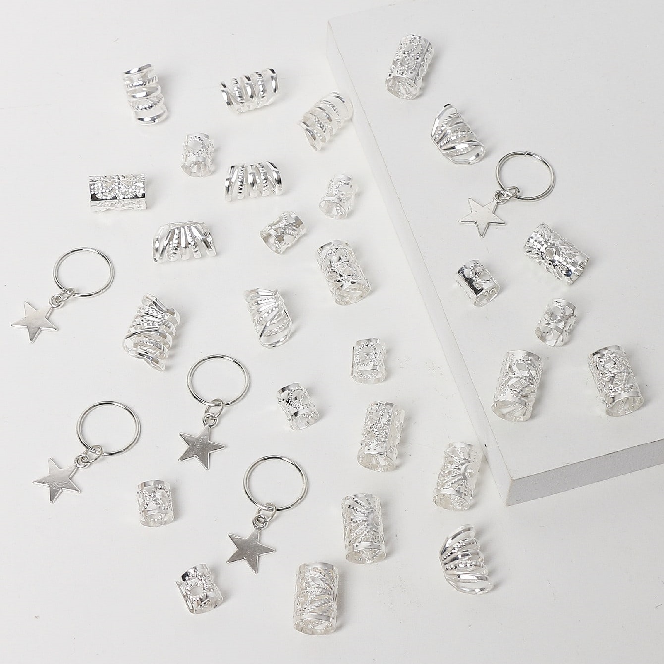 35pcs/set Silver Five-pointed  - Body Jewelry Websites recension och pris