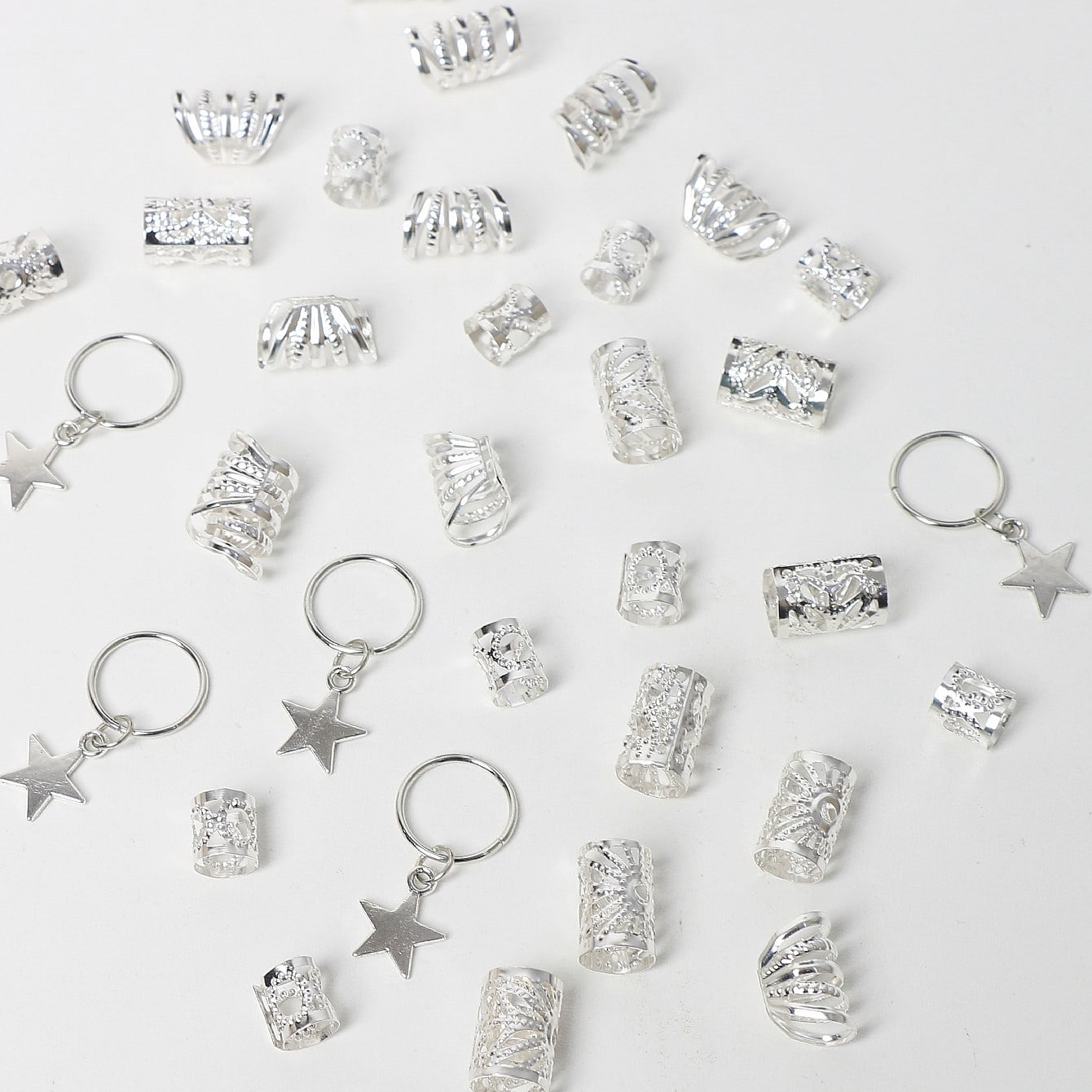 35pcs/set Silver Five-pointed  - Body Jewelry Websites recension och pris