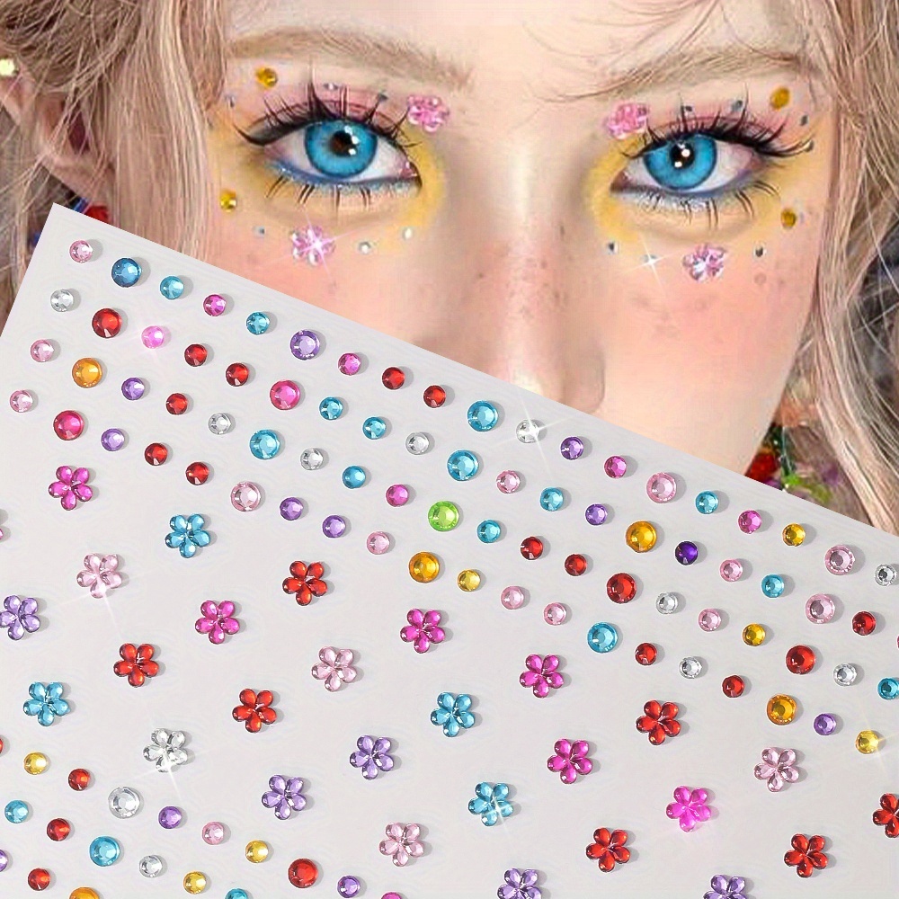1 Sheet Colorful Shiny Rhinest - Body Jewelry Stickers recension och pris