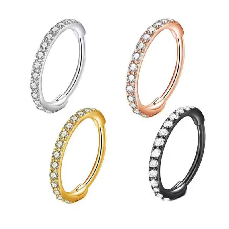 16G Clear CZ Nose Ring Hoop 31 - Body Jewelry Nose Ring recension och pris