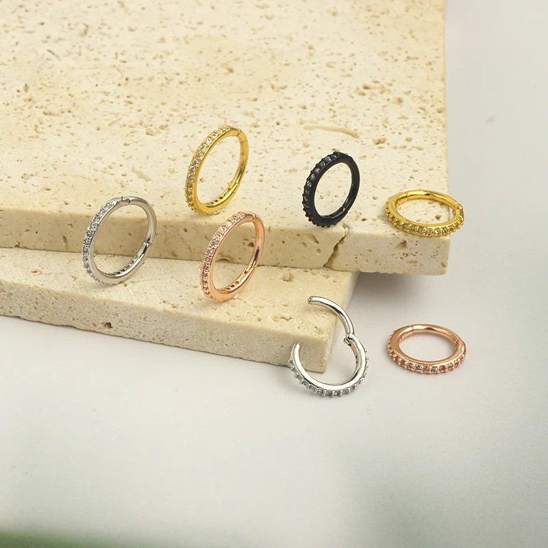 16G Clear CZ Nose Ring Hoop 31 - Body Jewelry Nose Ring recension och pris