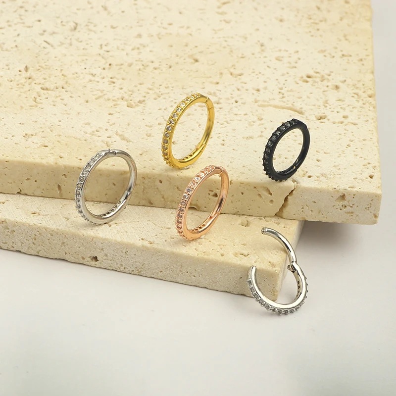 16G Clear CZ Nose Ring Hoop 31 - Body Jewelry Nose Ring recension och pris