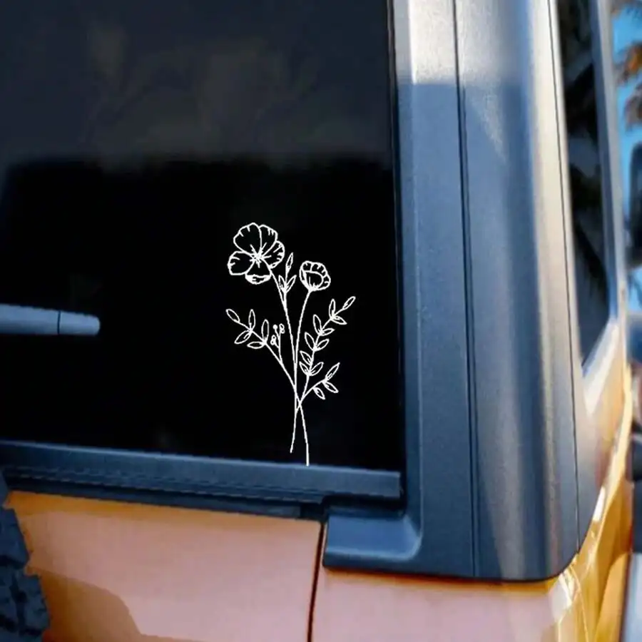 1pc Wild Flower Car Sticker, S - Body Jewelry Stickers recension och pris