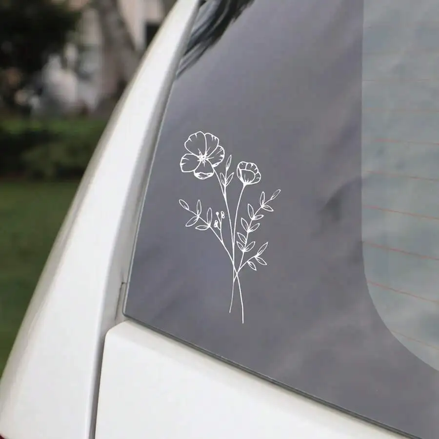 1pc Wild Flower Car Sticker, S - Body Jewelry Stickers recension och pris