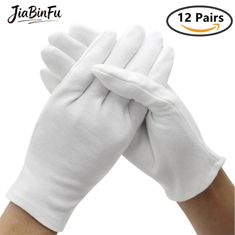 12/6 Pairs Cotton Work Gloves  - Body Jewelry Websites recension och pris