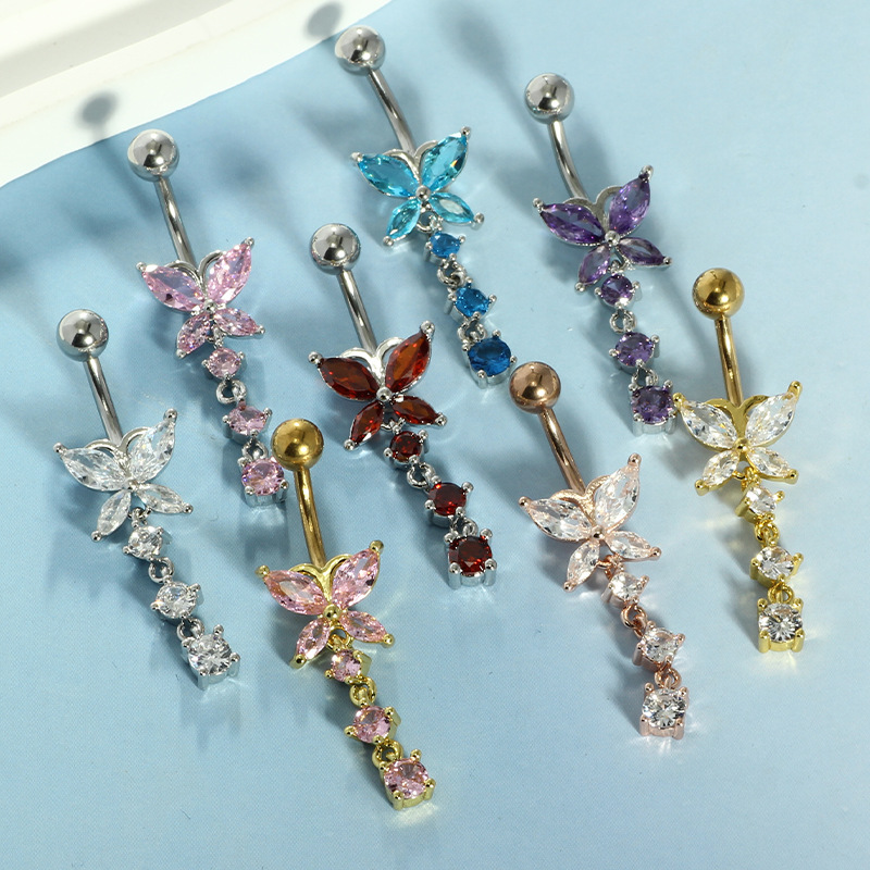 14GA Golden Butterfly with Dan - Body Jewelry Belly Button Rings recension och pris