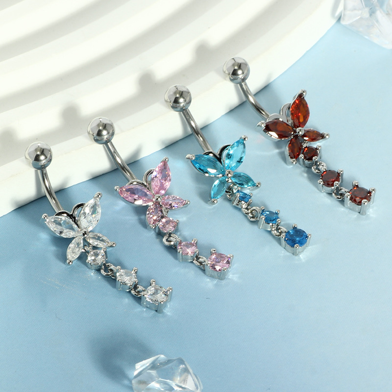 14GA Golden Butterfly with Dan - Body Jewelry Belly Button Rings recension och pris