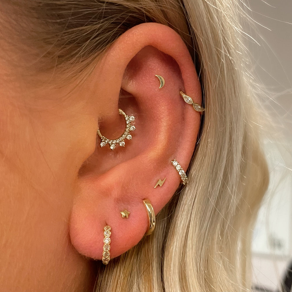 1PC Star Moon Lightning Zircon - Body Jewelry Labret recension och pris