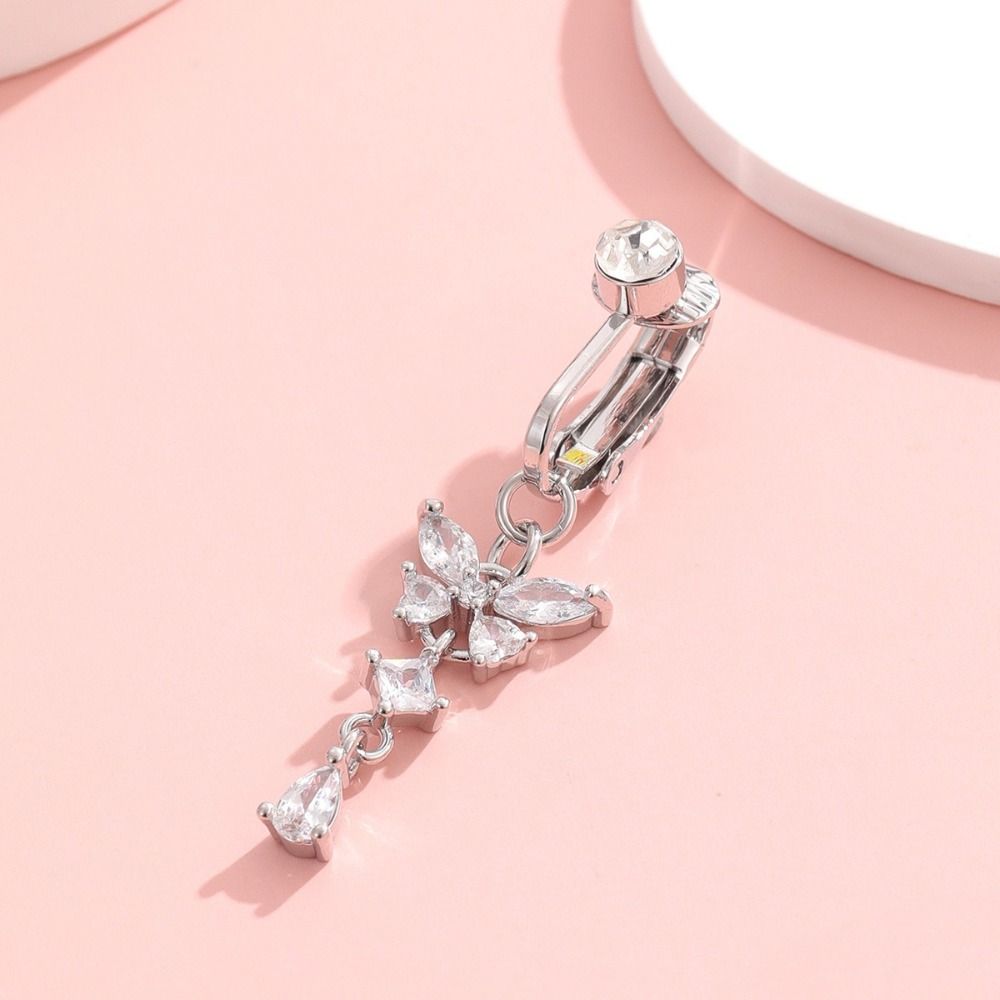 Butterfly Design Clip on Belly - Body Jewelry Belly Button Rings recension och pris