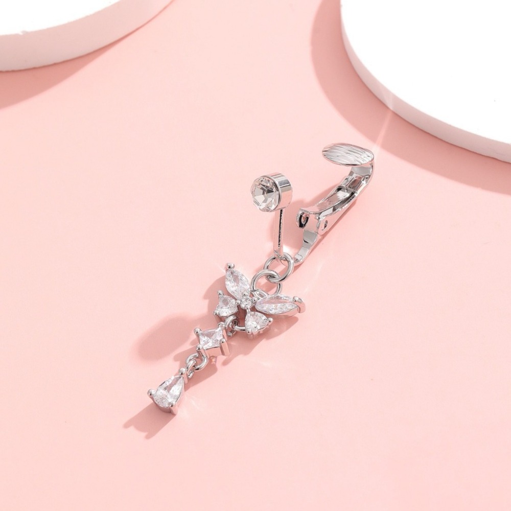 Butterfly Design Clip on Belly - Body Jewelry Belly Button Rings recension och pris