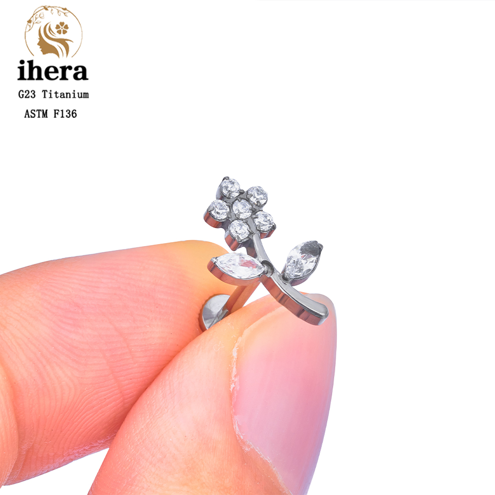 Flower Leaf Pattern Piercing E - Body Jewelry Labret recension och pris