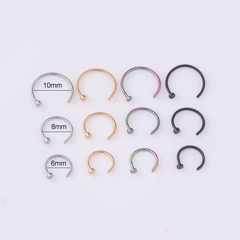 5pcs/lot 20G Nose Ring Hoop, 6 - Body Jewelry Nose Ring recension och pris