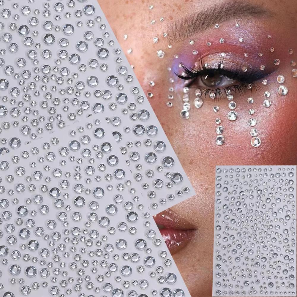 1 Sheet Silver-White Glitter 3 - Body Jewelry Stickers recension och pris