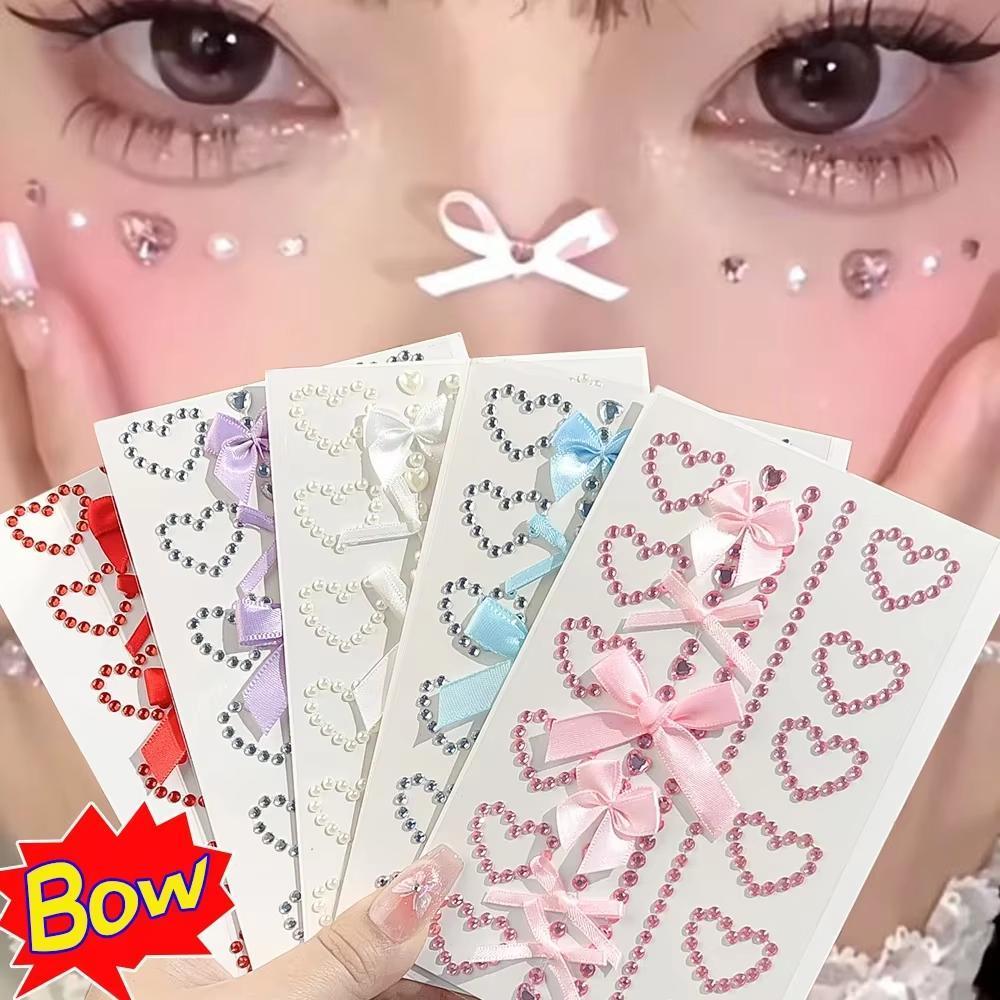 1 Sheet Red Ribbon Bow Sparkly - Body Jewelry Stickers recension och pris
