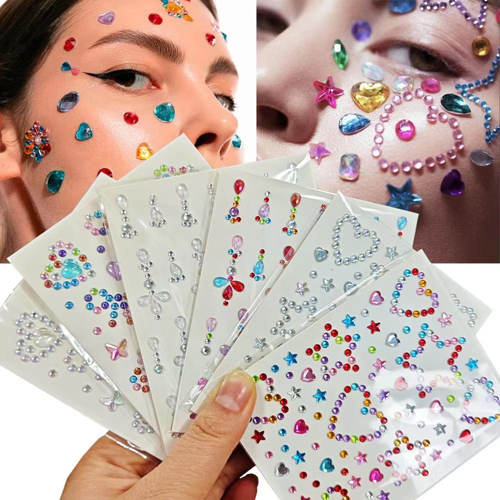 1 Sheet Colorful Bow/Star/Hear - Body Jewelry Stickers recension och pris