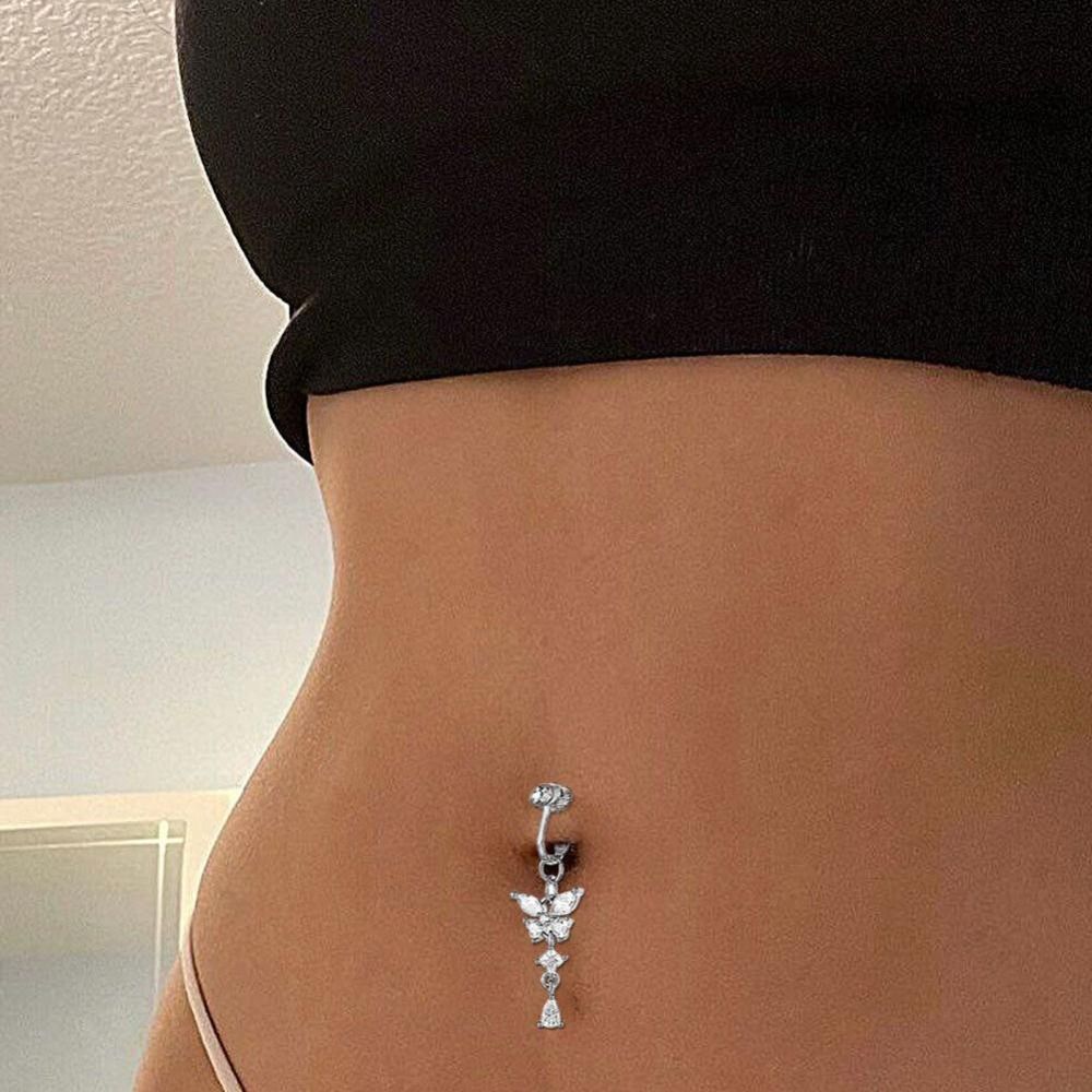 Butterfly Design Clip On Belly - Body Jewelry Belly Button Rings recension och pris