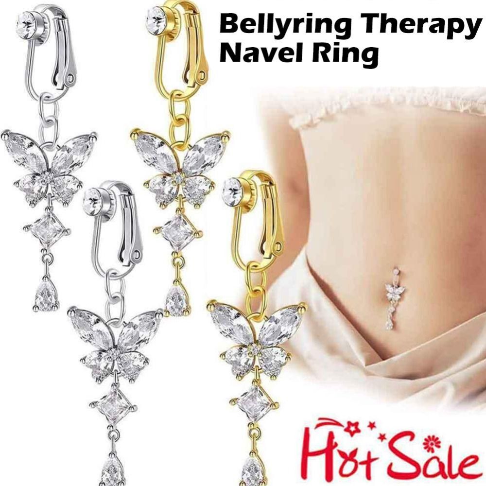 Butterfly Design Clip On Belly - Body Jewelry Belly Button Rings recension och pris