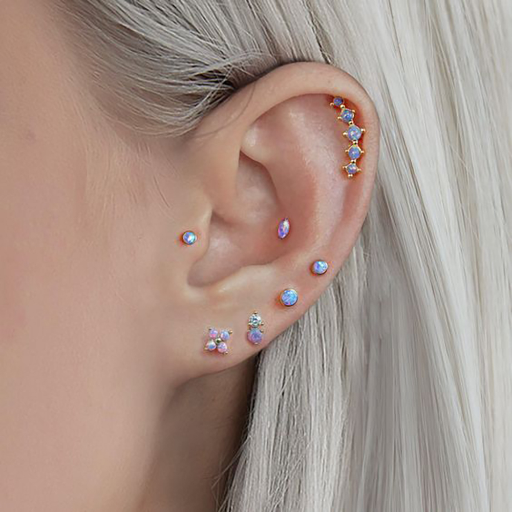 1PC Stainless Steel Opal Flowe - Body Jewelry Labret recension och pris