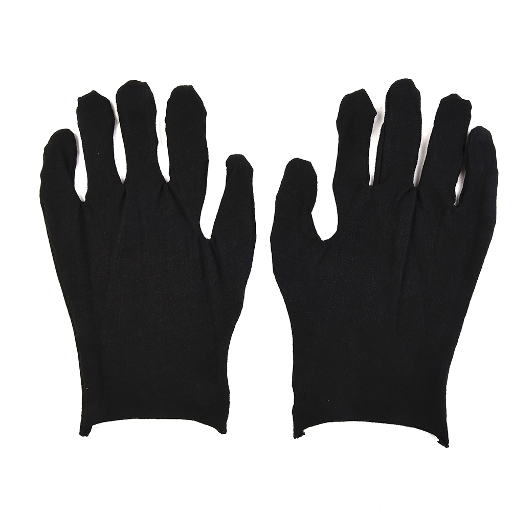 12 Pairs Black Cotton Gloves S - Body Jewelry Websites recension och pris