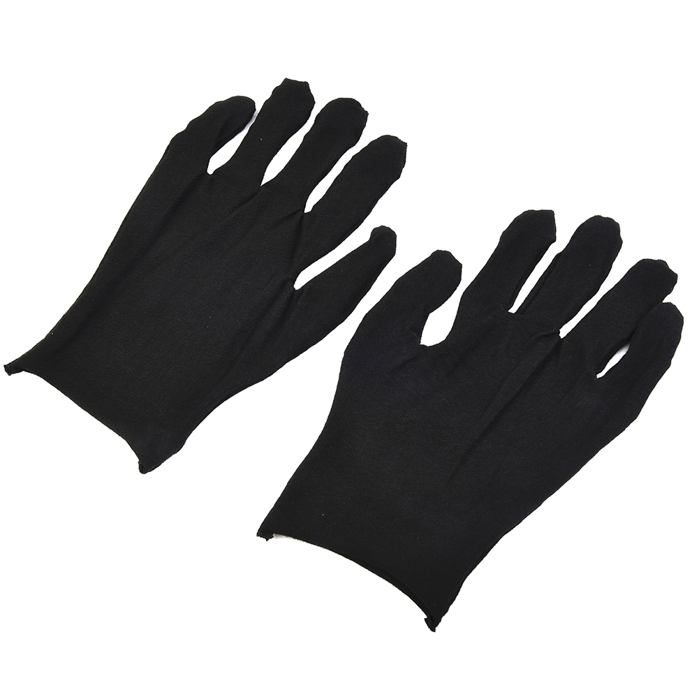 12 Pairs Black Cotton Gloves S - Body Jewelry Websites recension och pris