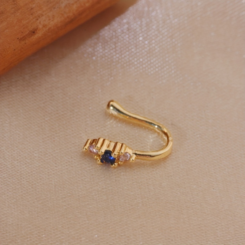 1-piece set of blue zircon nos - Body Jewelry Nose Ring recension och pris