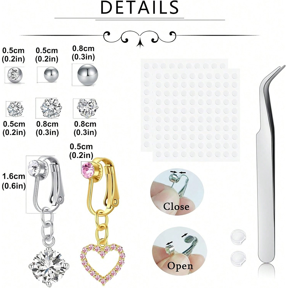 Gold Fake Belly Piercing Cubic - Body Jewelry Belly Button Rings recension och pris