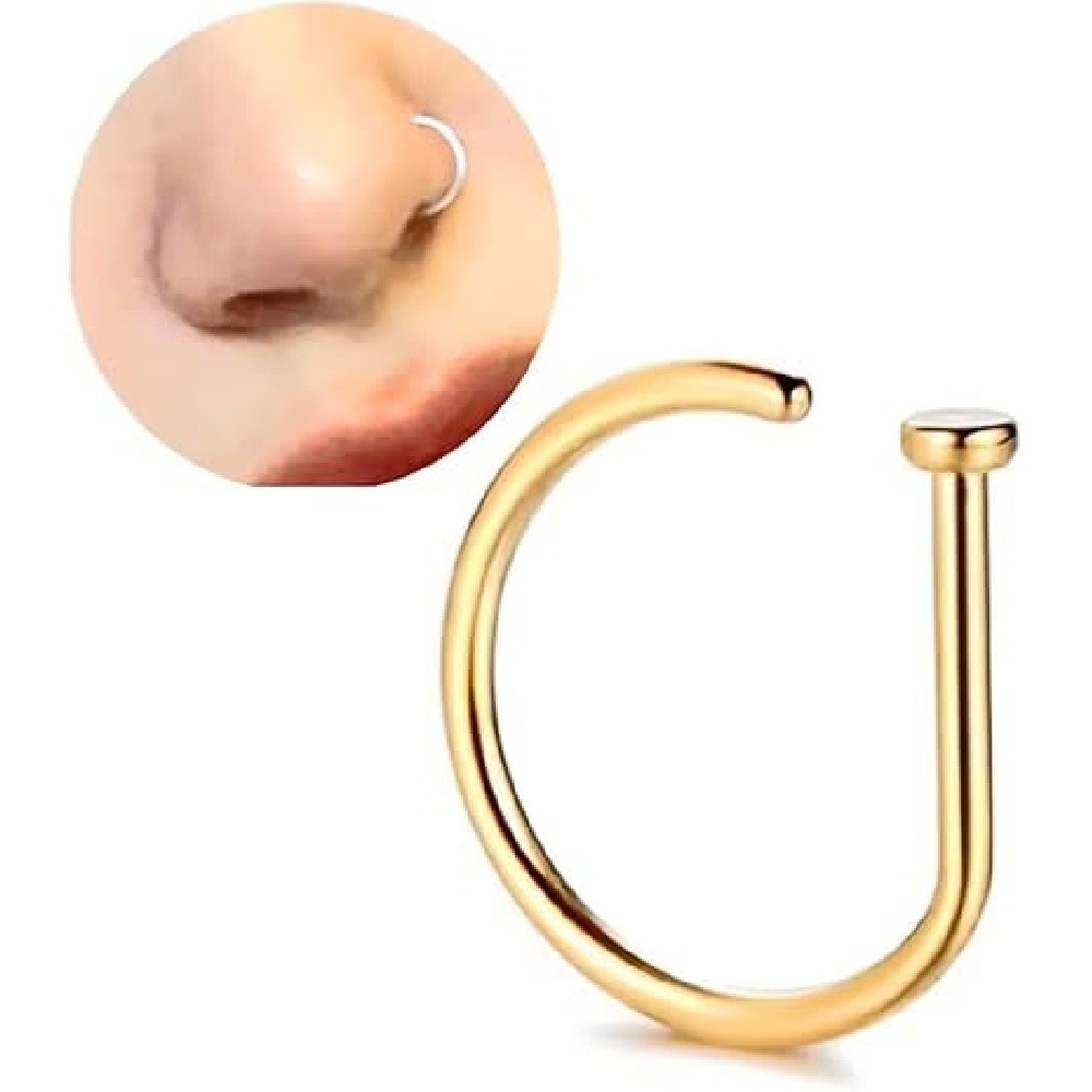 4 Pack Non Piercing D-Shaped N - Body Jewelry Nose Ring recension och pris