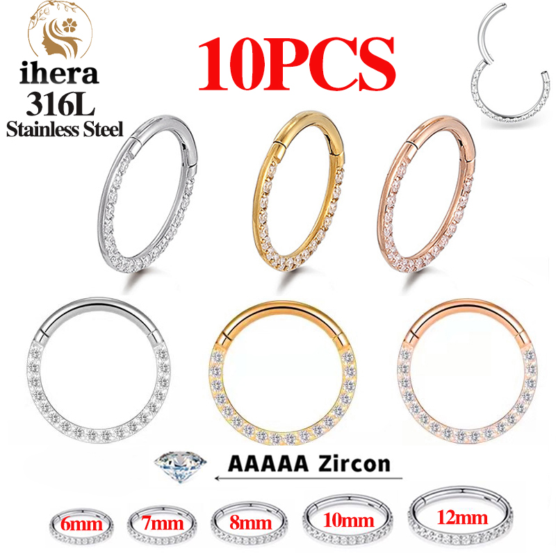 1/10PCS Stainless Steel Nose R - Body Jewelry Nose Ring recension och pris