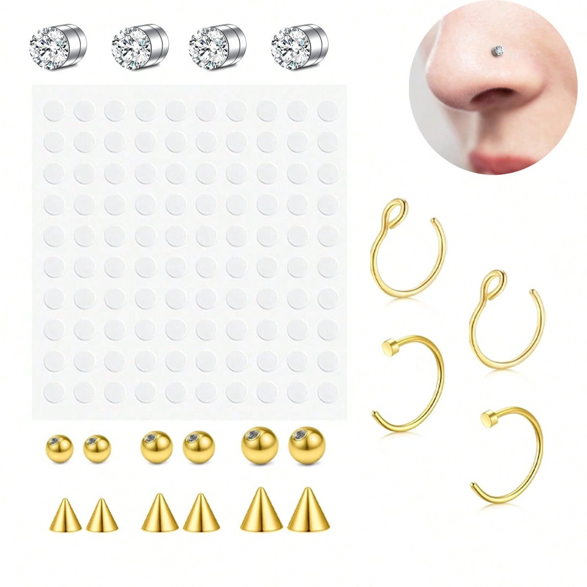 Fake Nose Rings Fake Septum Fo - Body Jewelry Nose Ring recension och pris
