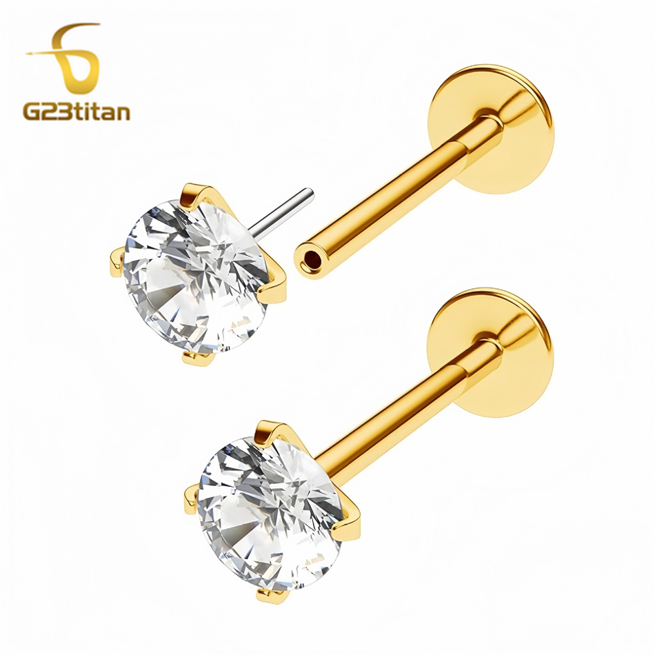 2pc G23 Titanium Push In Earri - Body Jewelry Labret recension och pris