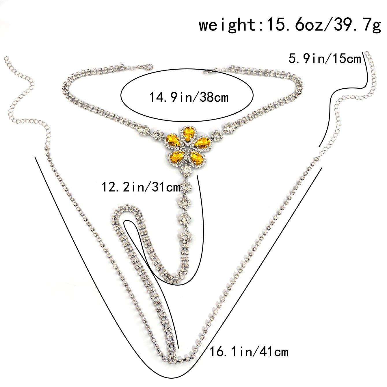 1pc Flower Shaped Sexy Rhinest - Body Jewelry Rhinestone recension och pris