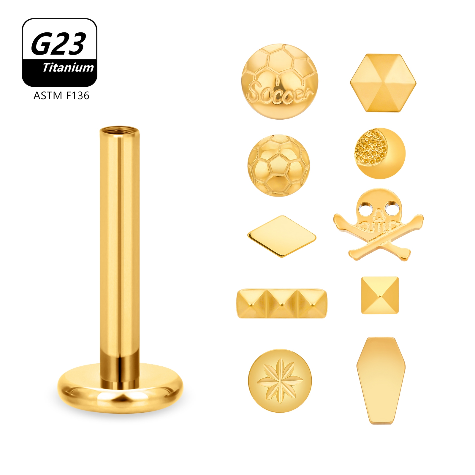 10PCS 16G G23 Titanium Stud Sk - Body Jewelry Labret recension och pris