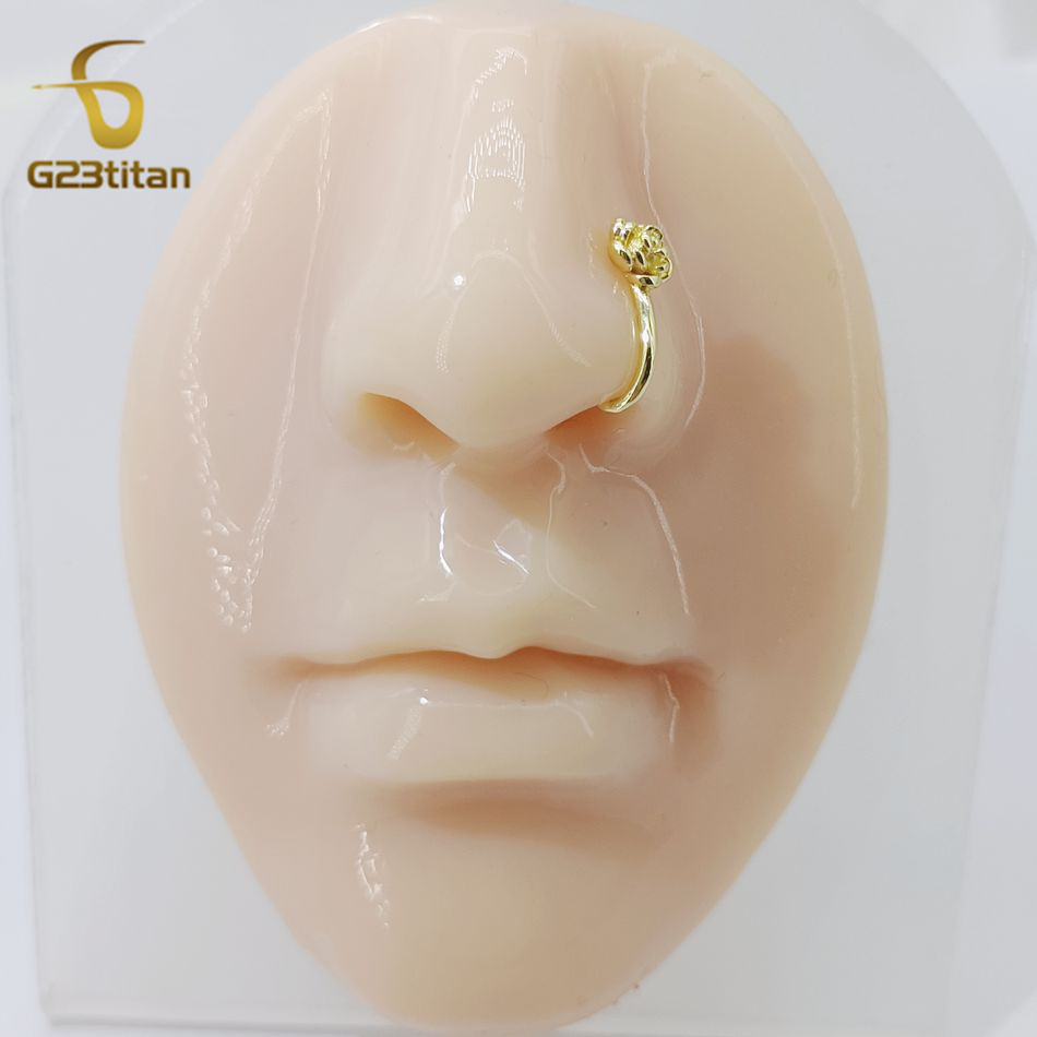 1pc Crystal Copper Rose Nose C - Body Jewelry Nose Ring recension och pris