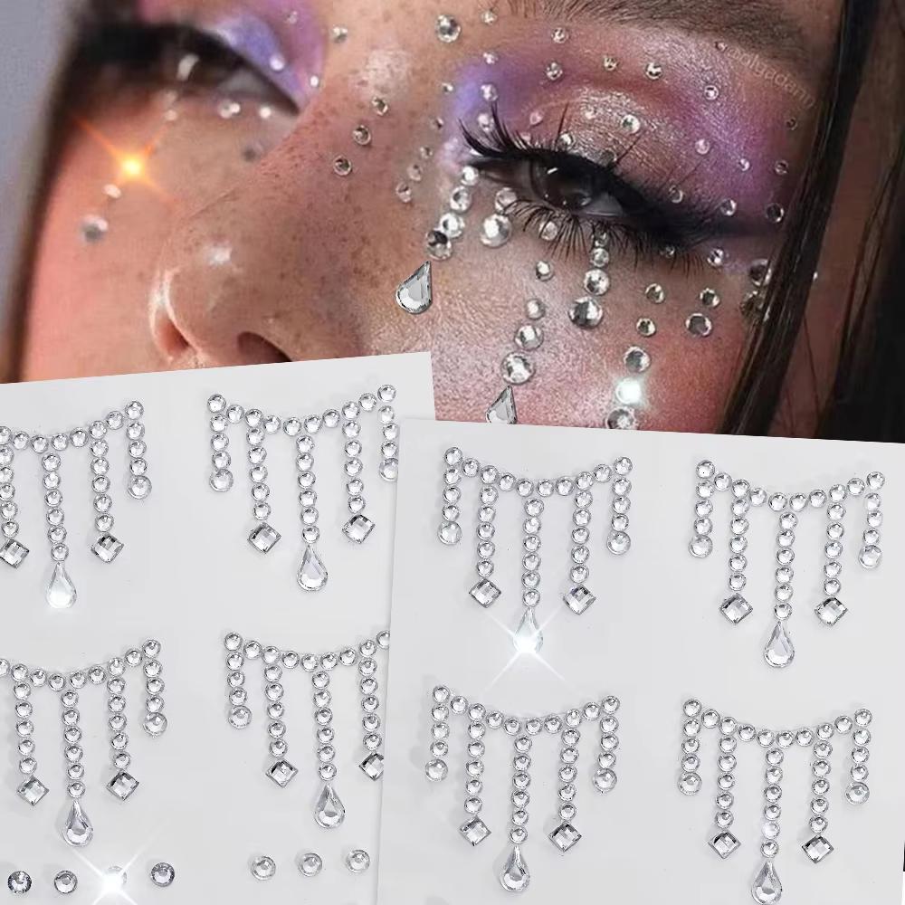 1/5 Sheets Face Jewels Sticker - Body Jewelry Stickers recension och pris