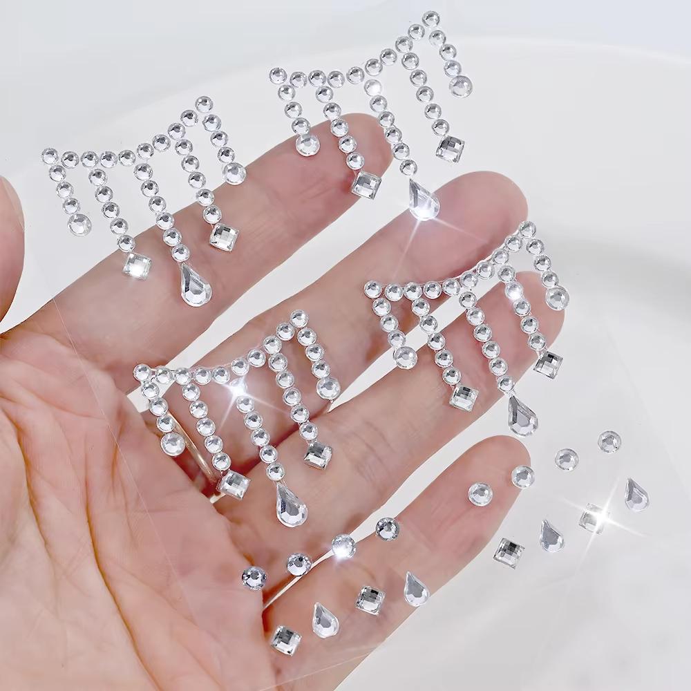 1/5 Sheets Face Jewels Sticker - Body Jewelry Stickers recension och pris