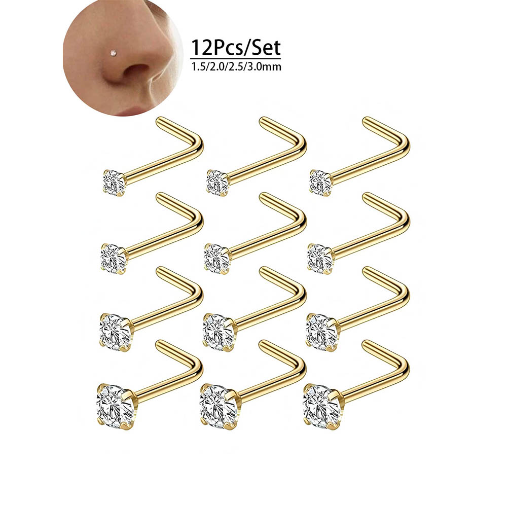 12-Piece Full Set 316L Hypoall - Body Jewelry Nose Ring recension och pris